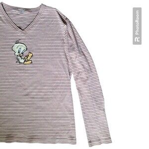 Tweety Bird Long Sleeve Striped Shirt